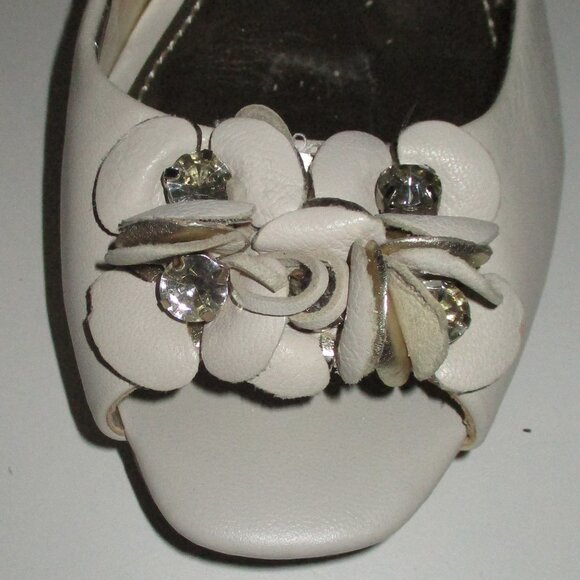 Anne Klein iflex "Ludwik" Womens Almond Leather Slingback Peep Flat NWD - 7.5M - Picture 5 of 10